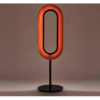 👉 Lens zwart mat houtfineer warmwit a+ MUT Design LZF Oval LED tafellamp ivoor