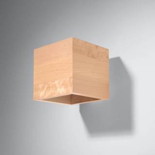 Wandlamp licht hout a++ Ara als kubus van