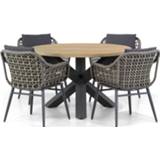 👉 Tuinset Mixed Black-Taupe wicker dining sets taupe-naturel-bruin Lifestyle Dolphin/Rockville 120 cm 5-delig 7423612474442