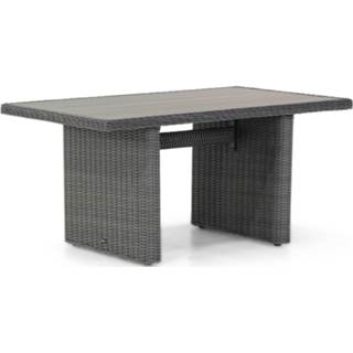 👉 Terrastafel zwart off black wicker hoge lounge tafels grijs-antraciet Garden Collections Toronto lounge/dining tuintafel 140 x 80 cm