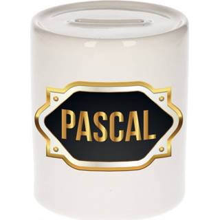 👉 Spaarpot mannen Pascal naam / voornaam kado met embleem