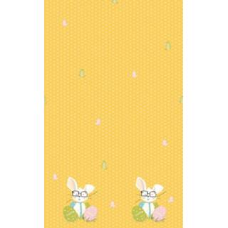 👉 Tafelkleed geel Paasdecoratie paashaas tafelkleed/tafellaken 138 x 220 cm