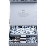 👉 Bord blauw witte Blauw/Witte - Sushi Borden Set Met Giftbox en Eetstokjes 4 Stuks 8719323529700