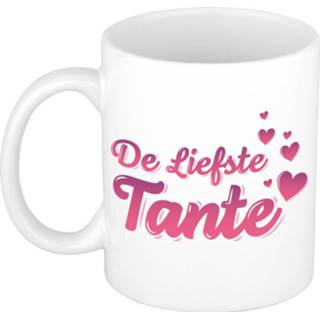 Beker wit roze De liefste tante cadeau mok / en - verjaardag bedankt kado