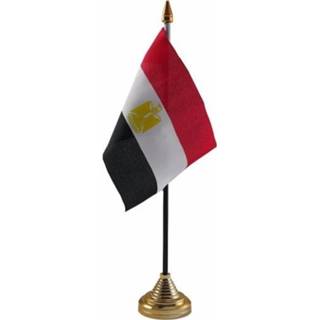 👉 Vlag multi polyester Egypte staande mini 10 x 15 cm