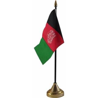 👉 Vlag multi polyester Afghanistan staande mini 10 x 15 cm