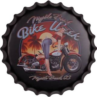 👉 Bike mannen zwart Bierdop/Kroonkurk Motor - Week-