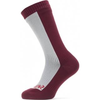 👉 Sock m uniseks purper grijs Sealskinz - Waterproof Cold Weather Mid Length Fietssokken maat M, purper/grijs 5055754425628