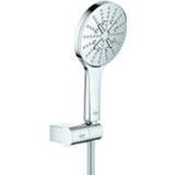 👉 Regendouche chroom kunststof GROHE Rainshower 130 Smartactive handdoucheset met verstelbare wandhouder, 4005176486210