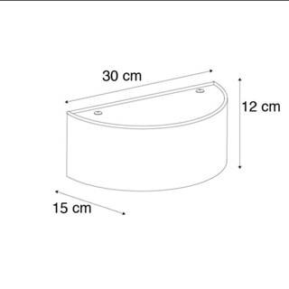 👉 Wandlamp grijs stof glas half rond - Drum