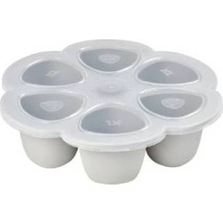 👉 Bewaarpot grijs silicoon jongens BEABA Multiportions lichtgrijs 6 x 150 ml 3384349128050