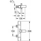 👉 Badmengkraan metalen chroom verchroomd GROHE Grohtherm 800 Cosmopolitan thermostatische met grepen, 4005176612077