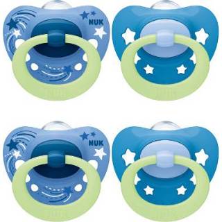👉 Speen jongens NUK Fopspeen Sig nature Night , Jongen Gr.2, 4 stuks