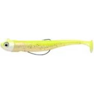 Roofvis groen nieuw kunstaas softbait Spro Gutsbait UV 110 - Lemon & Pearl Shad 14g Haakmaat 3/0 8716851369068