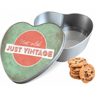 👉 Koektrommel wit aluminium hart Just Vintage woon accessoires - Bewaarblik 14x15x5 cm 8720329480186