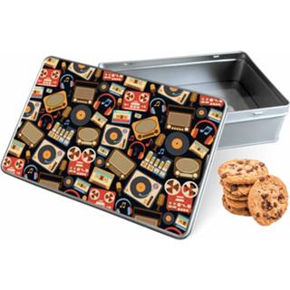 👉 Koektrommel multi-color rechthoek Retro Patroon woon accessoires - Bewaarblik 20x13x5 cm 8720329480315