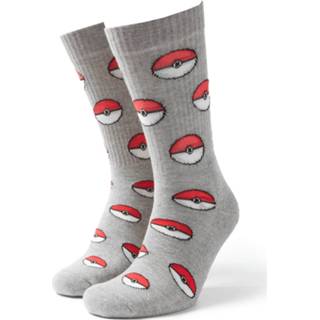 👉 Men's Pokemon Pokeball Socks - Grey - UK 8-11