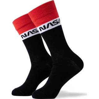 👉 Sock zwart unisex Men's NASA Block Panel Sports Socks - Black UK 8-11 5059479695649