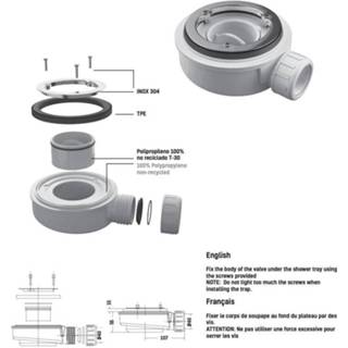 Bewonen Bauke douchebaksifon 90mm-Ø40mm