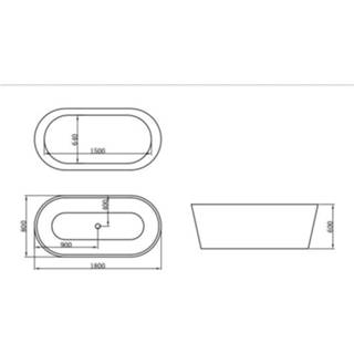 👉 Vrijstaand bad wit Bewonen Rondo acryl 180x80cm ovaal 5404024105317