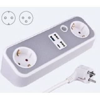 👉 Stekkerdoos male Sencys Schuko 2-polig + USB 5414628063340