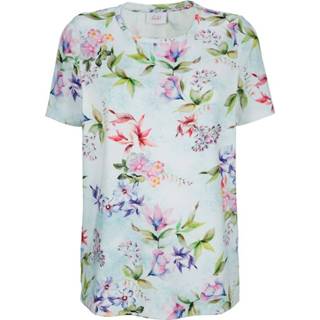 Shirt met bloemendessin Paola Ecru/Paars/Olijf