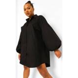 👉 Plus Blouse Jurk Met Oversized Mouwen, Black