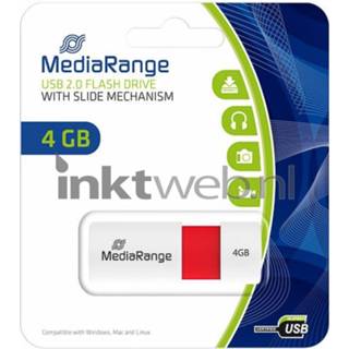 👉 Flash drive rood MediaRange USB 4GB color edition 4260283118151