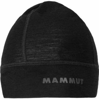 👉 Helm One Size uniseks grijs zwart Mammut - Merino Helmet Beanie Muts maat Size, grijs/zwart 7613357386456