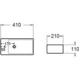 Fontein wit rechts rechthoek glanzend pax keramiek Sanilux 40.5x20x10.5cm (Kraangat Rechts) 8719304890300