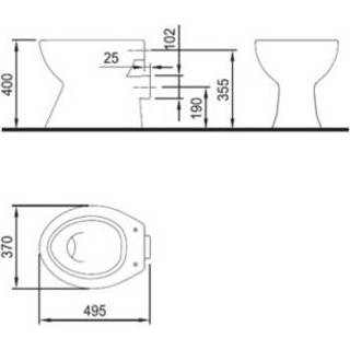 Toiletpot keramiek standaard staand toilet wit spoel smart onbehandeld Plieger Diepspoel PK 8711238241746