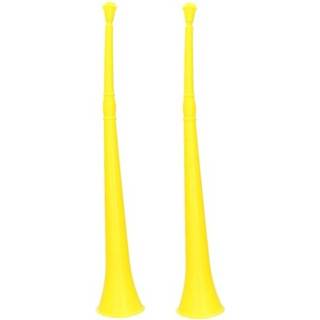 👉 Geel kinderen 2x stuks feest vuvuzela 48 cm