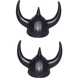 👉 Helm zwarte volwassenen 6x stuks viking verkleed helmen