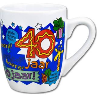 👉 Cartoon cadeau mok/beker 40 jaar man - 300 ml - koffiemokken/theemokken