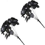 👉 Bruidsboeket zwarte 3x stuks halloween met rozen