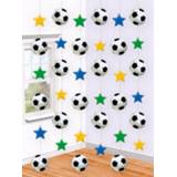 👉 Slinger papieren 18x stuks Voetbal slingers hangdecoratie 2 m
