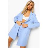 👉 Oversized Long Line Blazer Met Krijtstrepen, Powder Blue