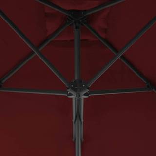 👉 Parasol bordeauxrood stof rood VidaXL met stalen paal 300x230 cm 8720286114940