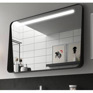 👉 Spiegel zwart rechthoekig polo boven horizontaal Muebles met LED-verlichting 80x70cm 7434212797794