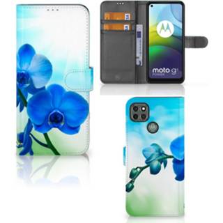 👉 Orchidee blauw Motorola Moto G9 Power Hoesje - Cadeau voor je Moeder 8720215596946