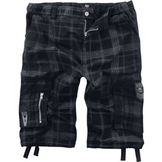 👉 Korte broek zwart grijs mannen m Black Premium by EMP - shorts with check pattern 4064854016163