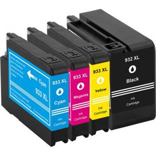 👉 Inktcartridge zwart HP nr. 932XL/933XL compatible Multipack inktcartridges en drie kleuren hoge capaciteit
