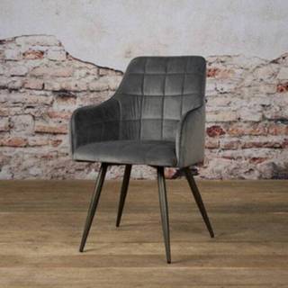 👉 Eetkamerstoel grijs Silva met armleuning |