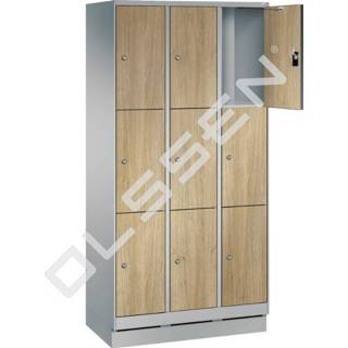 👉 Locker houten MDF EVOLO met 9 smalle vakken (MDF) 7091139222039