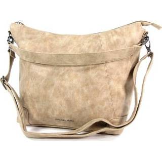 👉 Schoudertas beige PU imitatieleer rits vrouwen Damestas buidel tas BREVARD 7423400805809