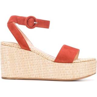 👉 Vrouwen oranje Wedges Sandalia