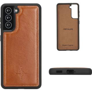 👉 Echt leer bruin backcover hoes mastreit cognac NorthLife - Lederen Samsung Galaxy S21 Plus 8691051786825