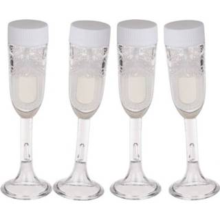 Bellenblaas glas 4x stuks champagne bruiloft