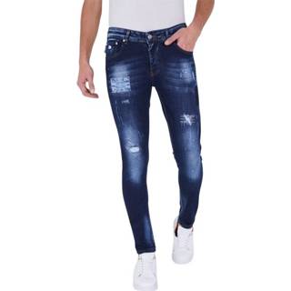 👉 Heren jean w36 w38 w33 w30 w34 w31 w32 male blauw mannen Paint Drops Jeans - Slim Fit A000