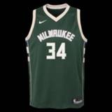 👉 Groen medium unisex kinderen Giannis Antetokounmpo Milwaukee Bucks Nike Icon Edition Swingman NBA-jersey voor kids -